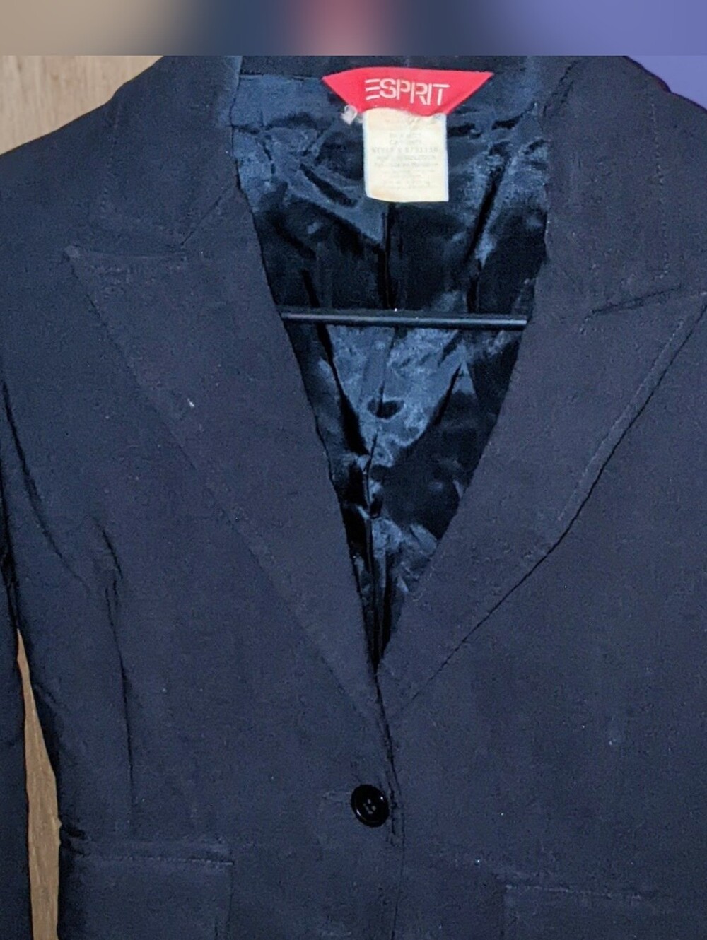 Vintage Espirit Fitted Black Stretch Blazer